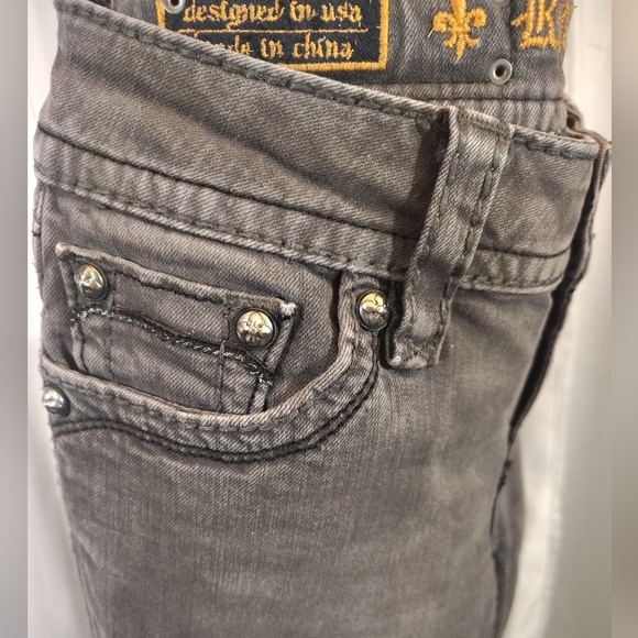 Rock Revival Skinny Jean, Women Gray, Pockets, Black Sequin, Celline, 29 - Picture 11 of 15